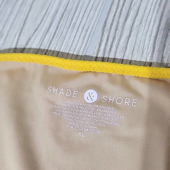 Shade & Shore Yellow Hipster Bikini Bottom, Ribbed, Tie Sides, Women's XL, NWT - Picture 5 of 6